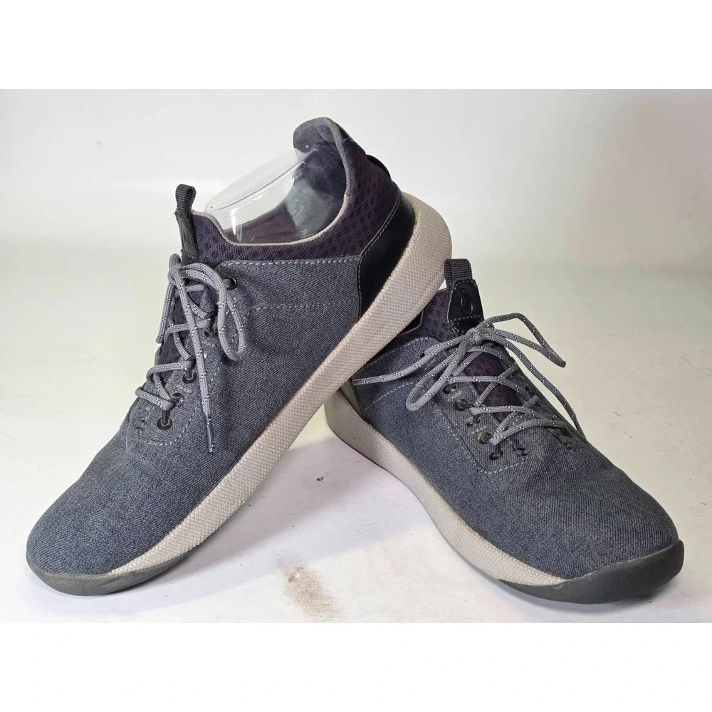 Olukai‎ Nanea Li Men's Sneakers Size 9.5 Gray Black Lace Up Casual Comfort Shoes